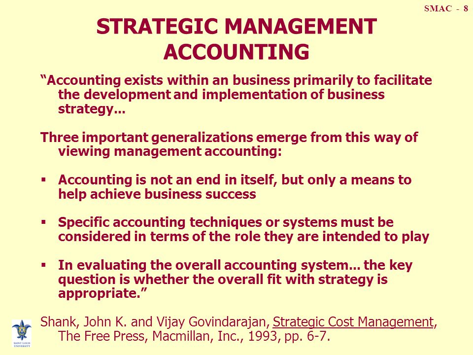 Key Roles Strategic Management Accountant Within An Organisation